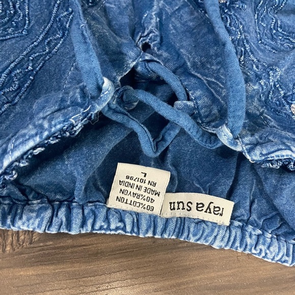 Raya Sun Blue Embroidered Denim Dress - Picture 3 of 4